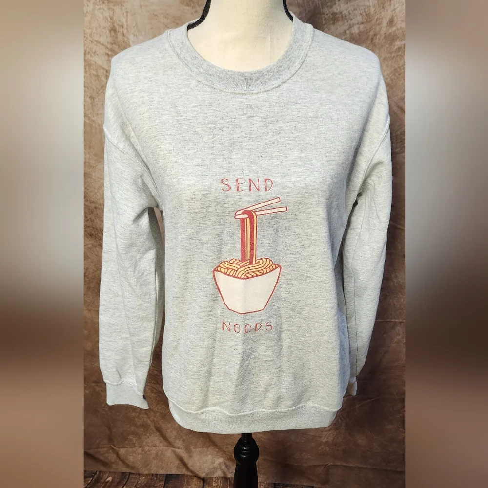 “Send Noods” Ramen Graphic Sweatshirt – Size S